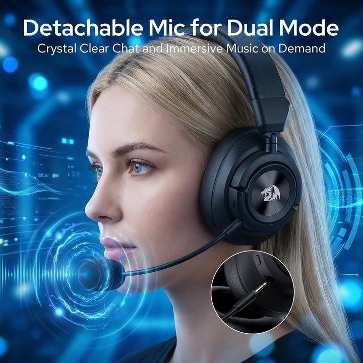 Redragon H889 Kabelloses Gaming-Headset 4-in-1 (2,4 GHz/BT/USB/3,5 mm), 51 h Akkulaufzeit, Laden wäh