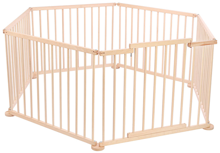 Spec-wood Baby Laufgitter klappbar ink. Tür XXL 92x74 cm aus Buchenholz - Laufstall Baby Holz mit Si
