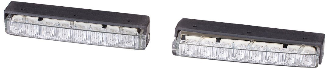 HELLA - LED-Tagfahrleuchtensatz - LEDayLine 15 - 12V - rechteckig - Einbau - Lichtscheibenfarbe: gla