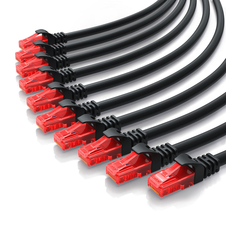 CSL - 10 x 0,25m CAT.6 Ethernet Gigabit LAN Netzwerkkabel RJ45-10 100 1000Mbit s - Patchkabel - komp