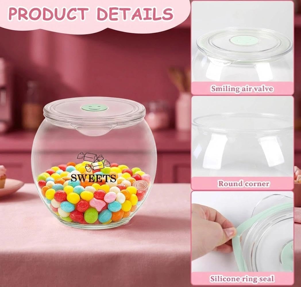 Keksdose mit Deckel,Candy bar zubehör,Süssigkeiten glas,Bonbonglas,PET transparent,Vorratsdose für K