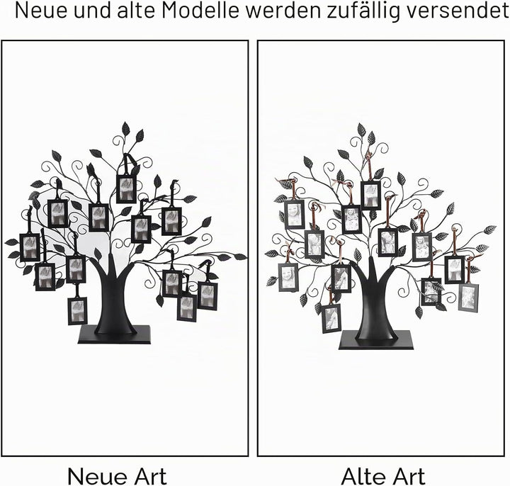 Wakects Stammbaum-Bilderrahmenständer, mit 6 oder 12 Aufgehängten Bilderrahmen, Mittlerer Metallbaum