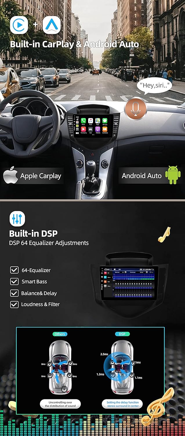 PX6 Android 12 IPS Autoradio Passt für Chevrolet Cruze (2009-2014) - 4G+64G - Rückfahrkamera KOSTENL