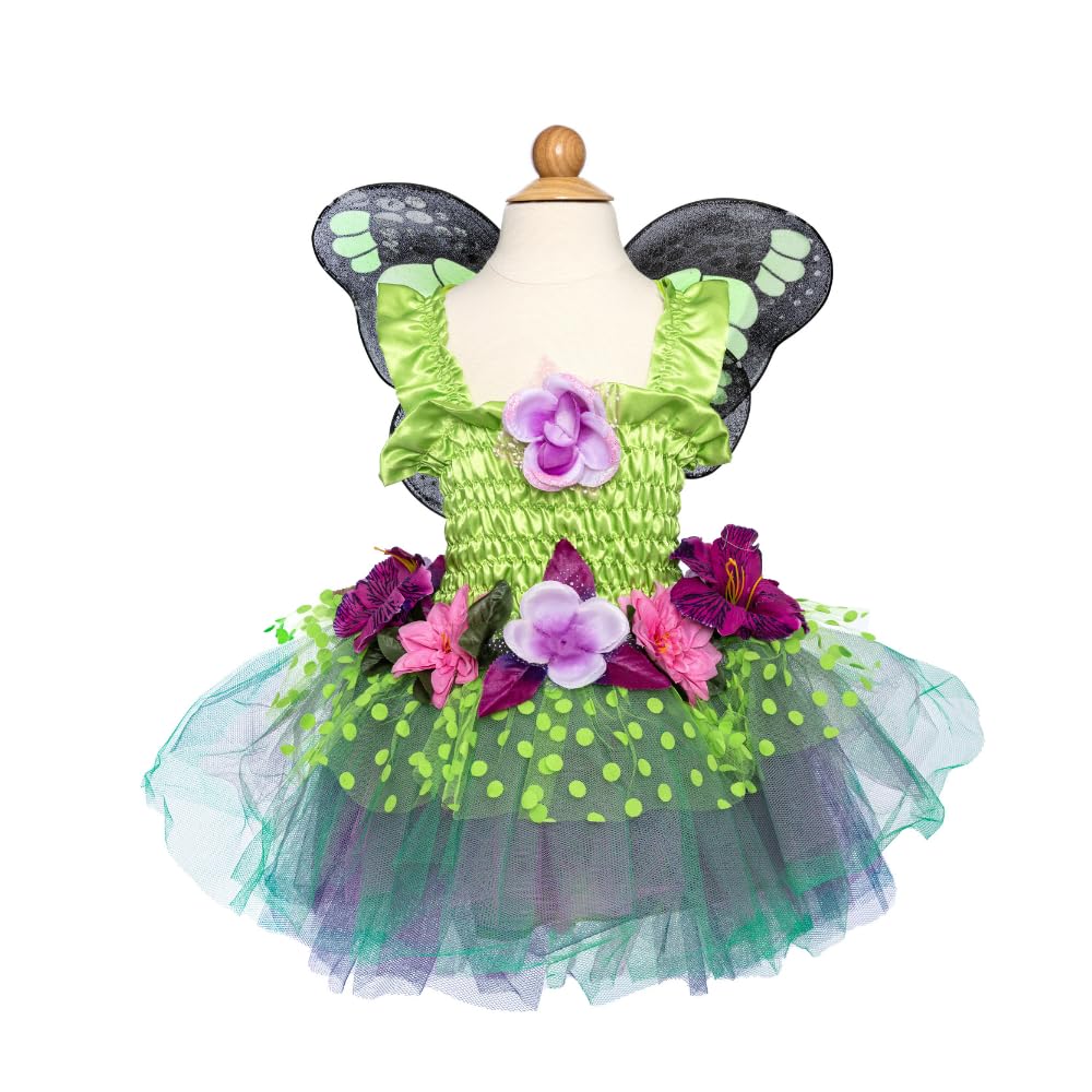 Trullala Feenkleid grün mit Flügeln, Grösse: M (4-6 Jahre)