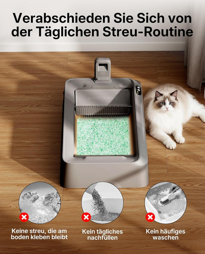 PETKIT Kristallkatzenstreu, Ersatzschale mit Weisse Kristall Katzenstreu,Geruchskontrolle, Staubfrei
