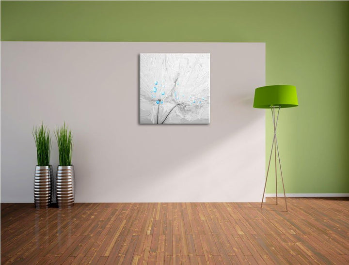 Pixxprint Pusteblumen / 70x70cm Leinwandbild bespannt auf Holzrahmen/Wandbild Kunstdruck Dekoration,