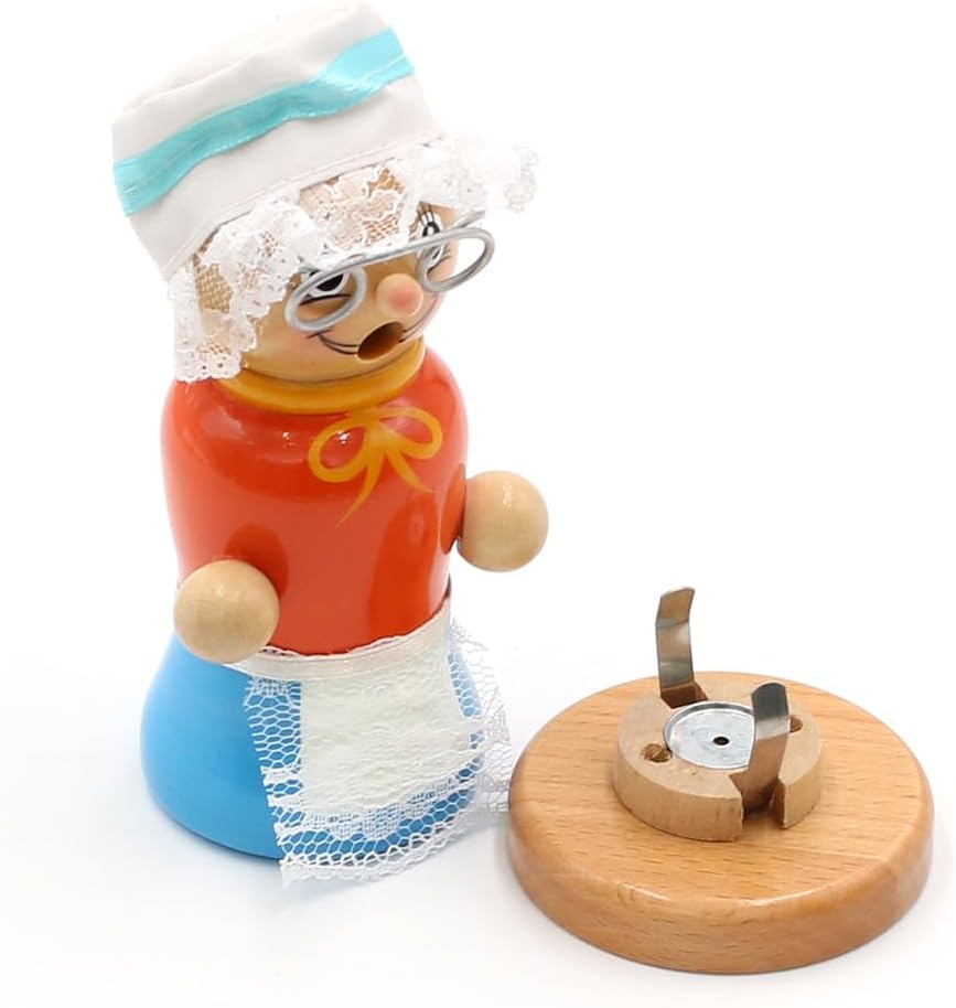 Dekohelden24 Holz Räuchermann, Räucherfigur, Rauchfigur, Räuchermännchen als Märchenfigur Grossmutte