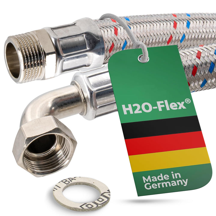 Panzerschlauch 1"AG x 1"ÜM Bogen (DN25) 1,50m / 1.500mm, 1,50m / 1.500mm