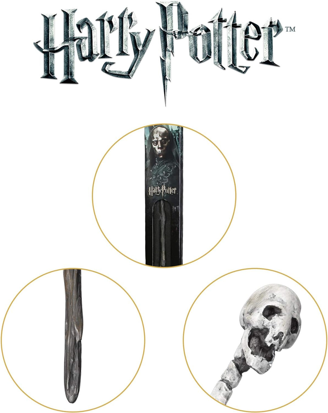 The Noble Collection - Death Eater Skull Wand In A Standard Windowed Box - 14in (35cm) Wizarding Wor