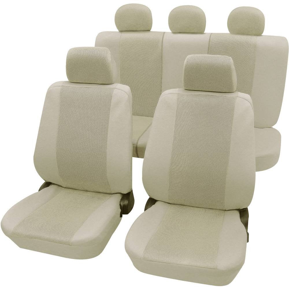 PETEX Auto Sitzbezüge Universal Komplett Set 11-teilig - Sydney beige, Eco Class mit SAB 1 Vario, be