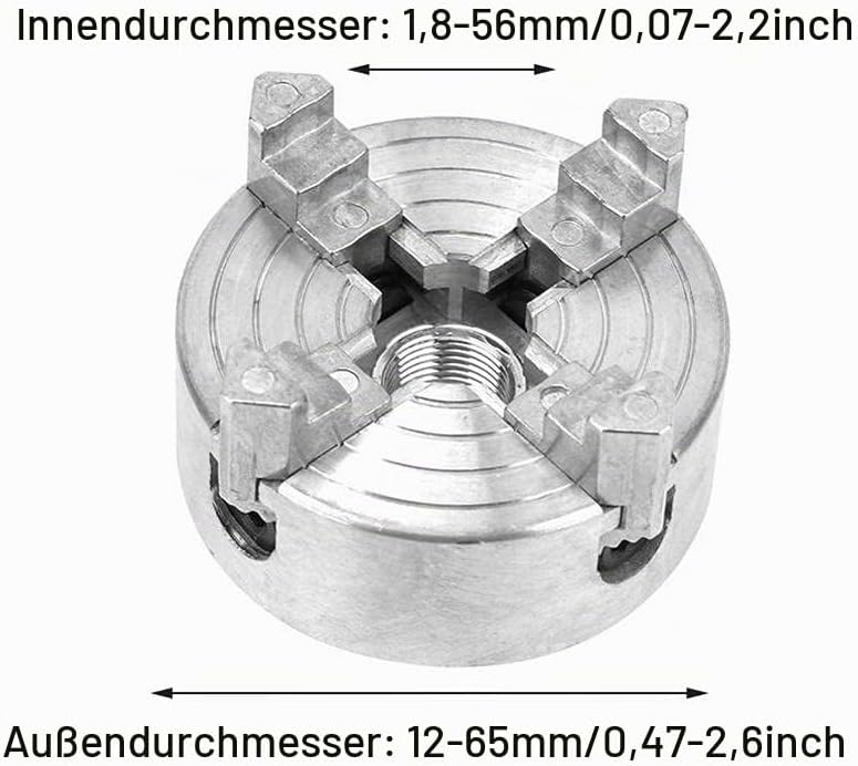 Drehmaschine Vierbackenfutter, 4-Backen-Drehfutter selbstzentrierendes Holzdrehfutter aus Zinklegier