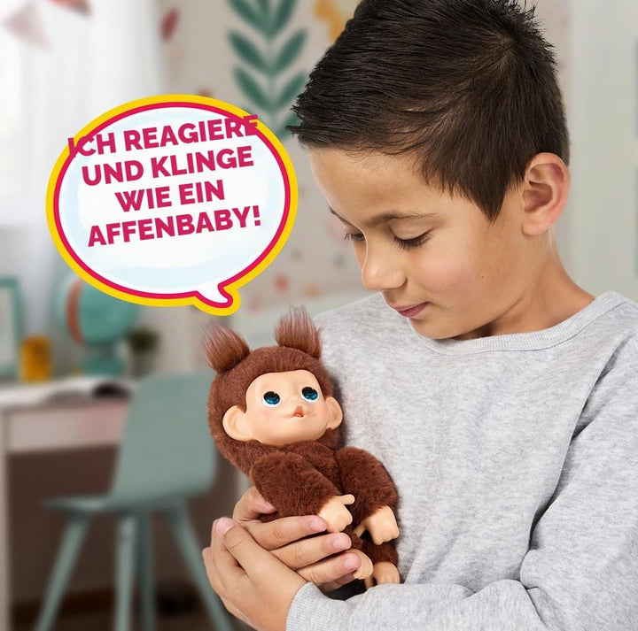 Little Live Pets Baby Monkey Minis – interaktiver Plüschaffe Chikki Cherry mit über 20 realistischen