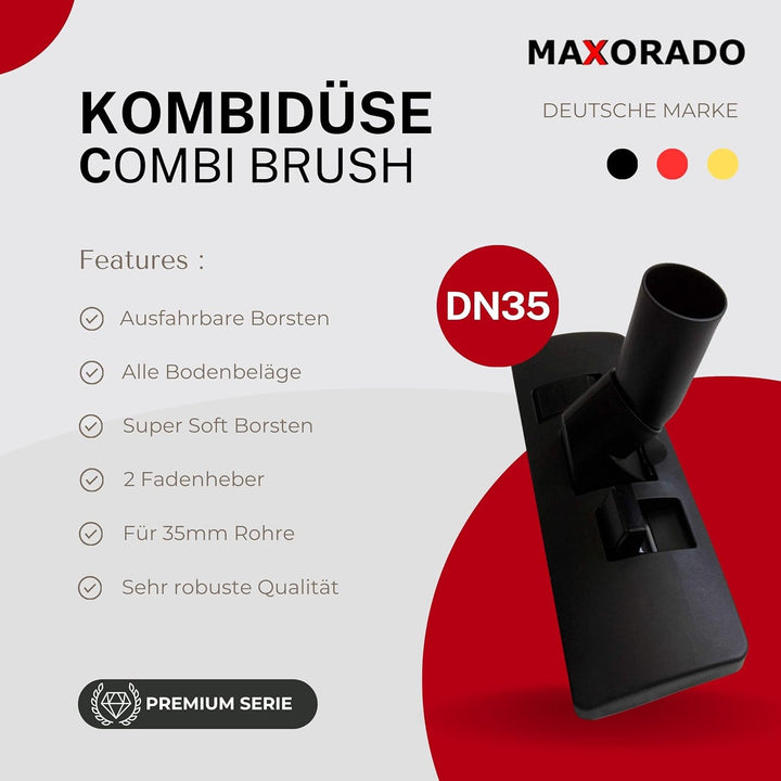 Kombidüse 35mm Bodendüse Staubsauger Staubsaugerdüse 35mm Düse Ersatzteil für kompatibel mit Lidl Pa