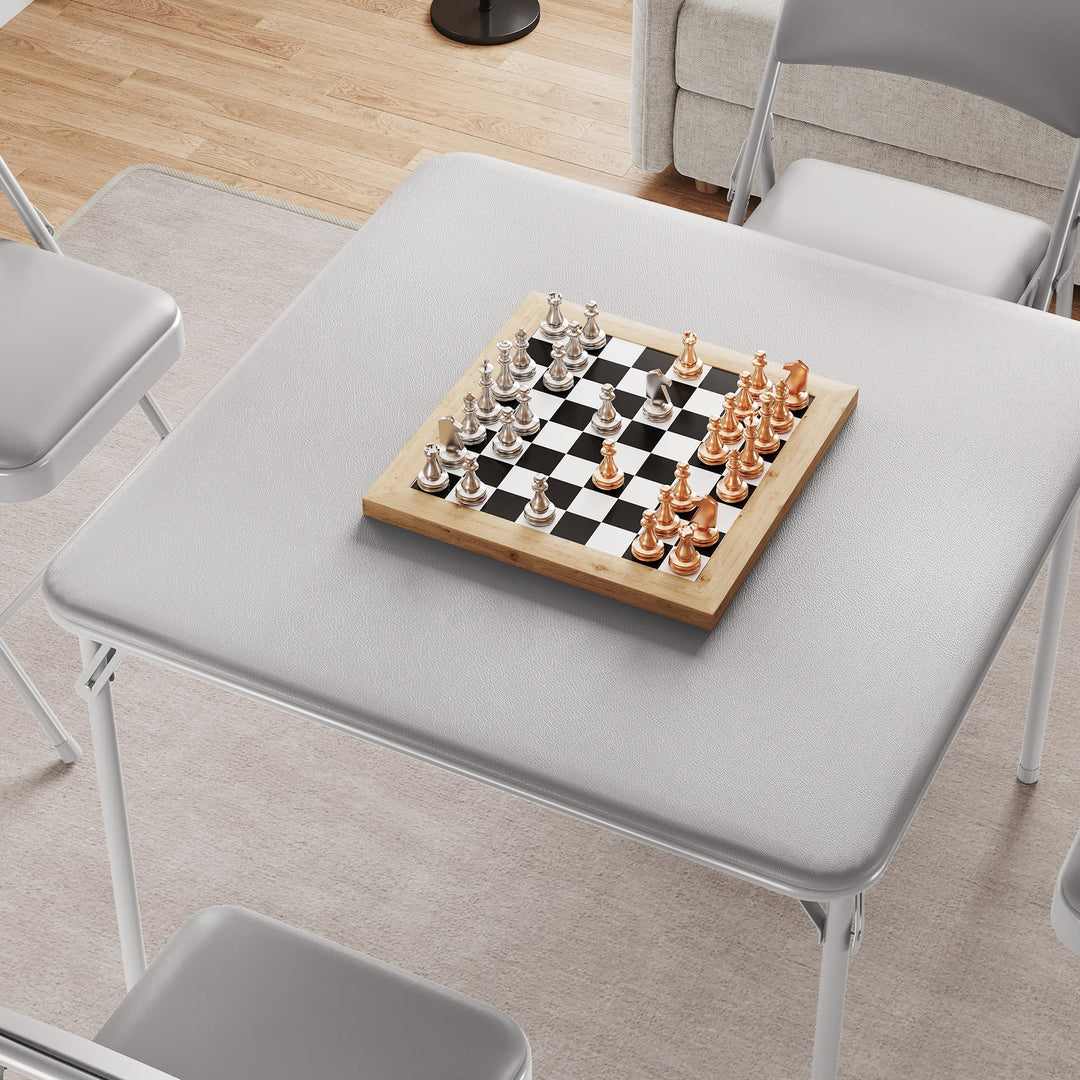 Falttisch Quadratischer Spiel &amp; Kartentisch, Wasserdicht PU, 85cm Für Wohnzimmer Camping Indoor Outd