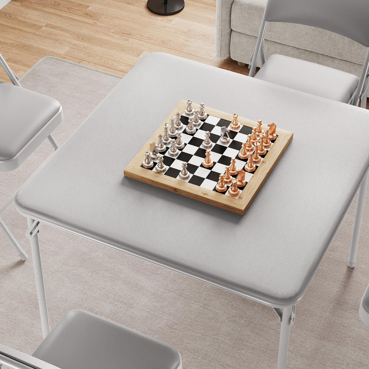 Falttisch Quadratischer Spiel &amp; Kartentisch, Wasserdicht PU, 85cm Für Wohnzimmer Camping Indoor Outd