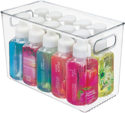 mDesign 4er-Set Badezimmer Organizer – Aufbewahrungsbox mit Griffen für Shampoo, Handtücher und ande