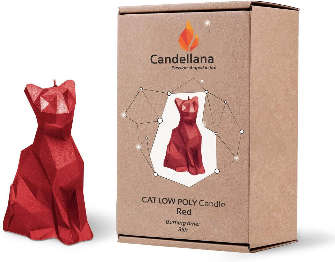 Candellana Handmade Cat Low-Poly Kerze Geschenk- Lustig - Dekorative Kerze - Home Décor - Geschenke