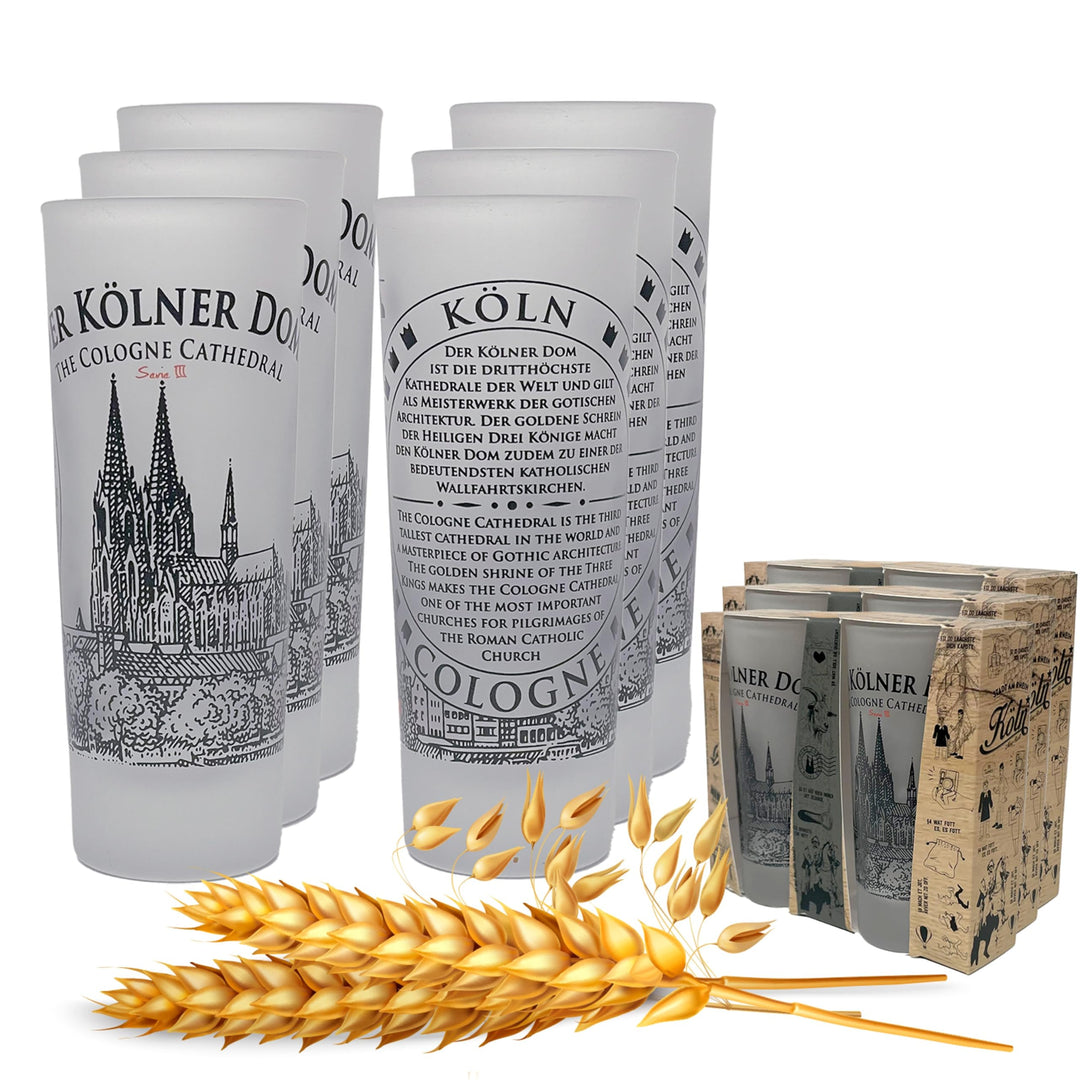 3forCologne Schnapsgläser 6,5cl | 6er Set | Kölner Dom| Pinnchen, Shotgläser, Tequila, Vodka, Obstle