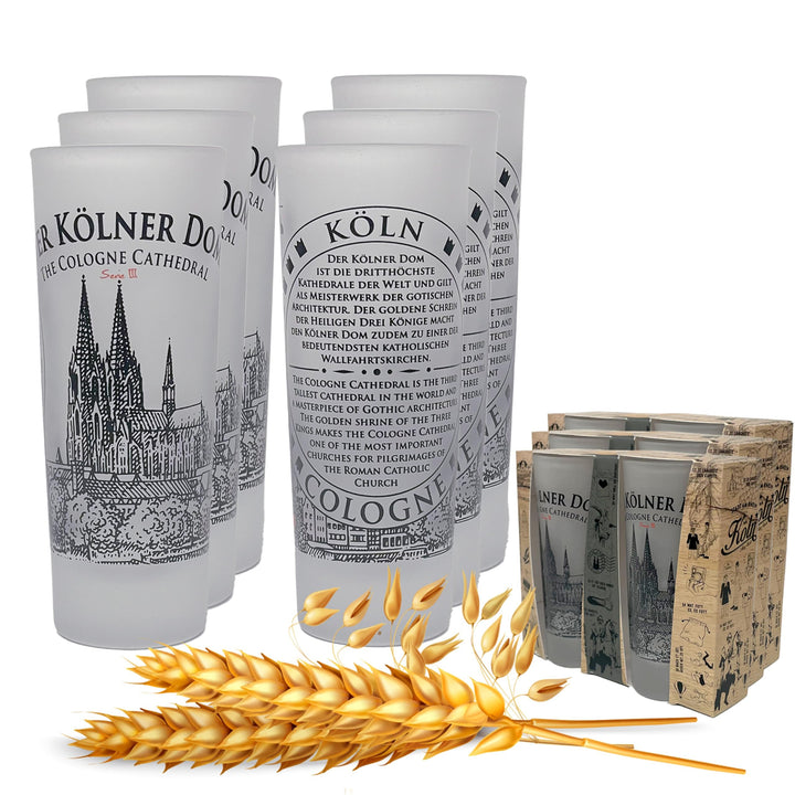 3forCologne Schnapsgläser 6,5cl | 6er Set | Kölner Dom| Pinnchen, Shotgläser, Tequila, Vodka, Obstle