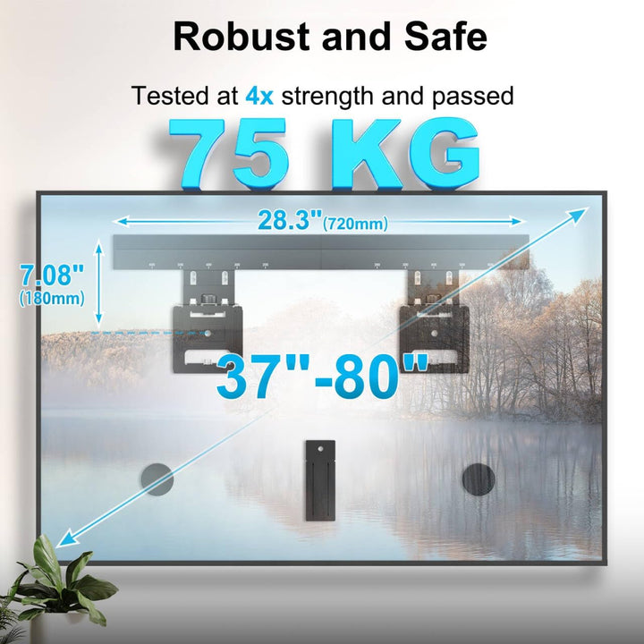 Ultra Slim TV-Wandhalterung - IMtKotW TV Halterung für 37-80 Zoll Fernseher, Max. 75 kg, TV Halterun