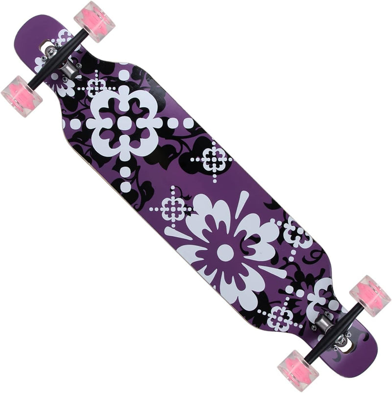 FunTomia Longboard mit 3 Flex Stufen Drop Through Cruiser Komplettboard Mach1 Speed Kugellager T-Too