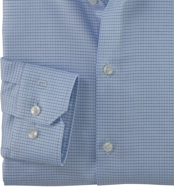 OLYMP Herren Oberhemd Langarm No.Six,Gitter Karo,super Slim,Royal Kent 45 Bleu 11, 45 Bleu 11