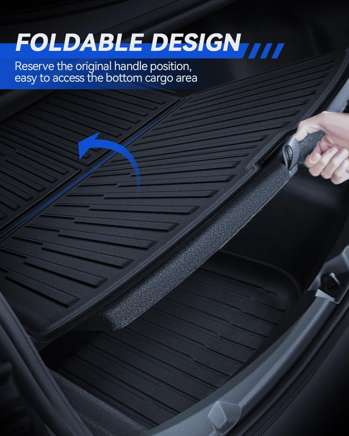 Kofferraummatte 3 Pcs für Tesla Model Y 2025-2026 Premium/Performance Allwetter TPE Schutzmatte, Hin