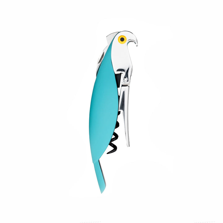 Alessi "Parrot" Sommelier-Korkenzieher aus Gussaluminium und PC, blau, 30 x 8 x 12 cm