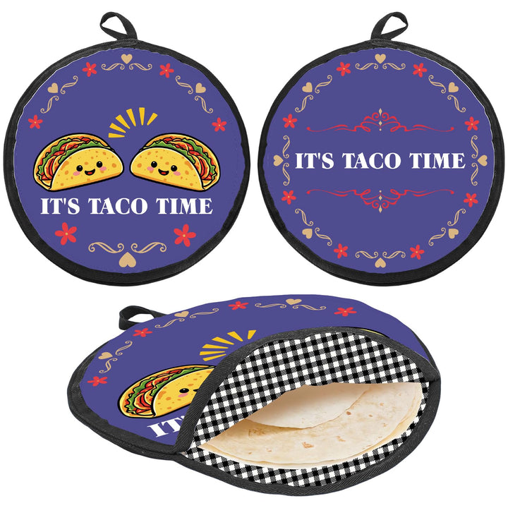 CREATCABIN Tortilla Wärmer Tacos Tortilla Halter Wärmer Tragbar Polyestergewebe Blau Doppeldruck Fri