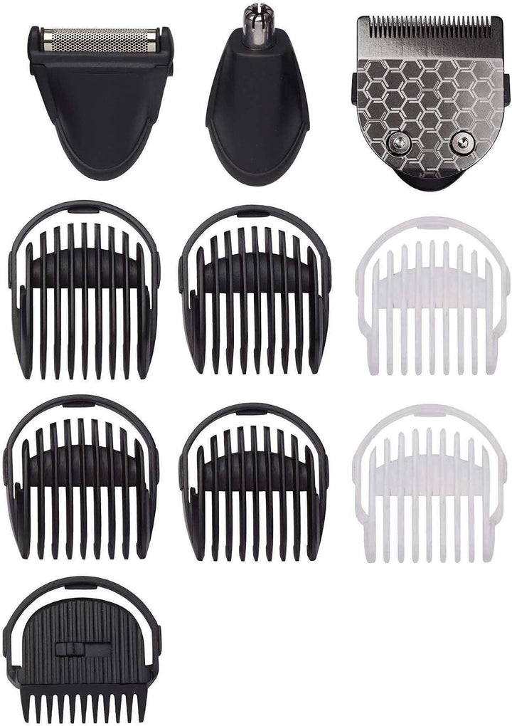 BaByliss 10-in-1 Carbon Titanium Multi-Grooming Trimmer Kit abwaschbar für Körper, Bart und Nasenhaa