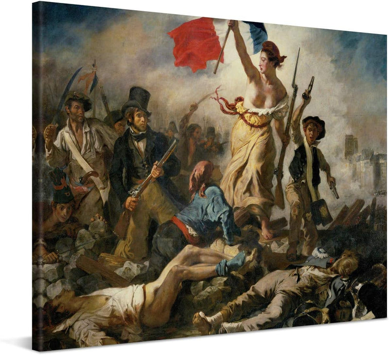 PICANOVA – Eugène Delacroix – Liberty Leading the People 100x75cm – Bild auf Leinwand – Premium Kuns