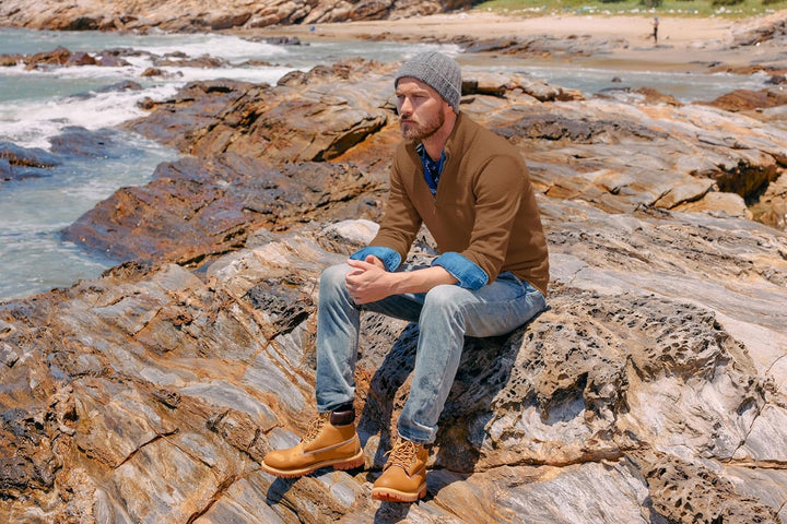 PaulJones Troyer Pullover Herren Strickpullover mit Reissverschluss und Stehkragen Arbeitspullover M