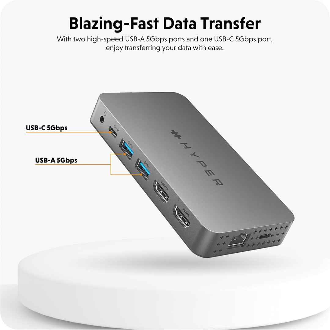 Hyper Drive Dual HDMI 10-in1 Travel Dock für MacBook