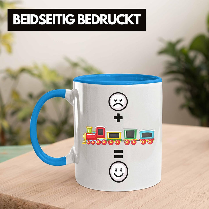 Trendation - Eisenbahn Tasse Geschenk für Eisenbahner Modelleisenbahn :(+ Eisenbahner = :) Lustige G