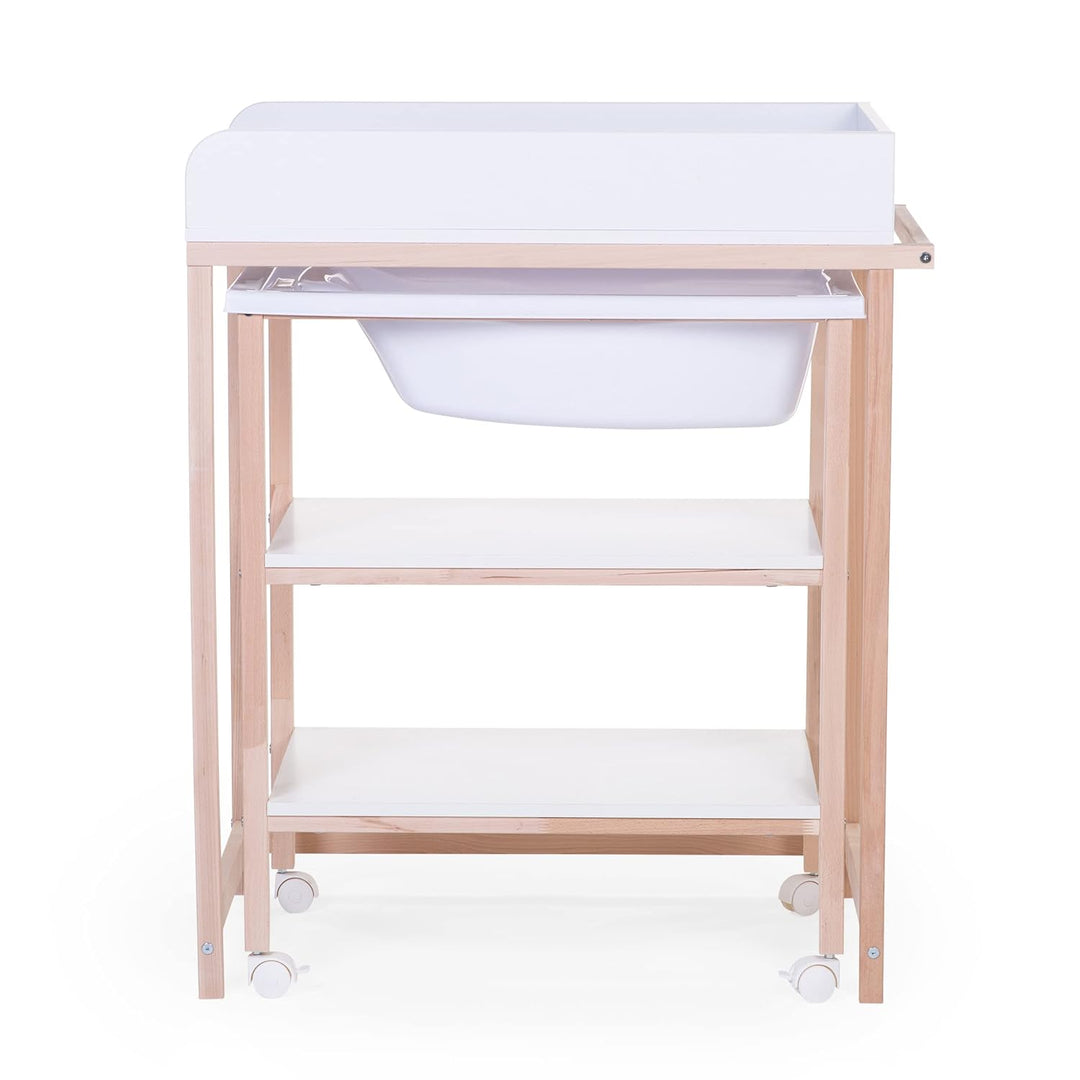 Chilldhomme, Wickeltisch mit Badewanne, Räder erleichtern das Verschieben, Wechseleinheit, robust, o