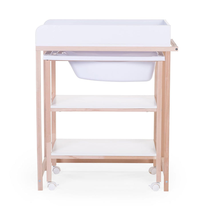Chilldhomme, Wickeltisch mit Badewanne, Räder erleichtern das Verschieben, Wechseleinheit, robust, o