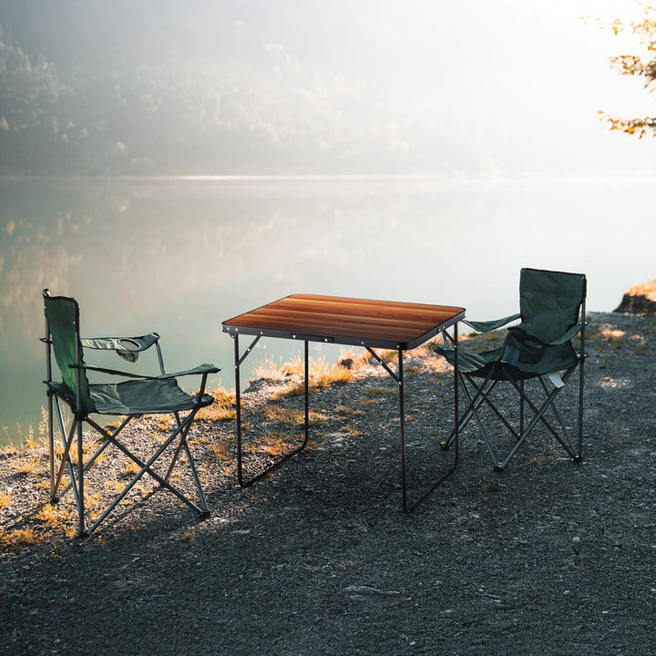 Outtec Campingtisch Klapptisch Reisetisch - 80x60x70 cm - Zusammenklappbar Gartentisch aus Alu und T