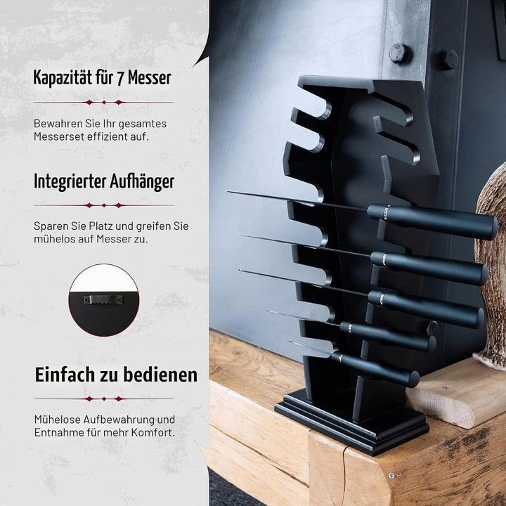 Sarg-Messerhalter Mit 14 Magneten für 7 Messer - Gothic-Küchendekoration und -Zubehör, Halloween-Mes