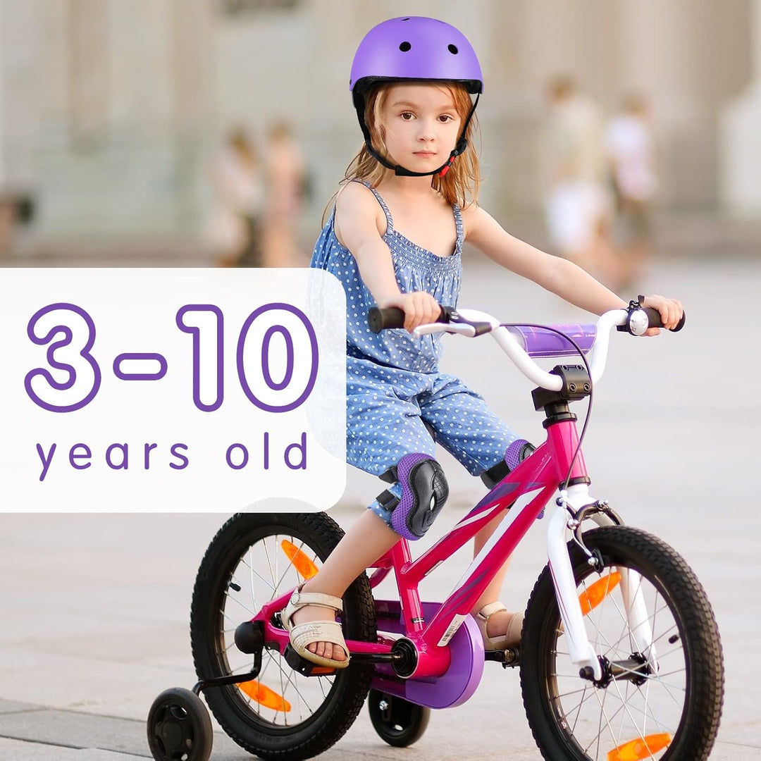 WayEee Knieschoner Kinder mit Helm, Schonerset Kinder 3-10 Jahre, Knieschützer Inliner Kinder Schutz