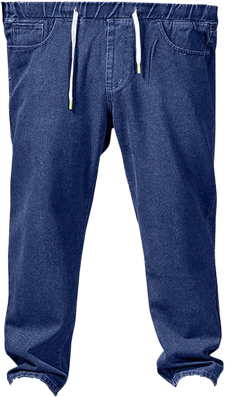 Generisch Jeanshose Herren Stretch Mit Gummizug, Jeanshosen Herren Grosse Grössen, Denimhose Elastis