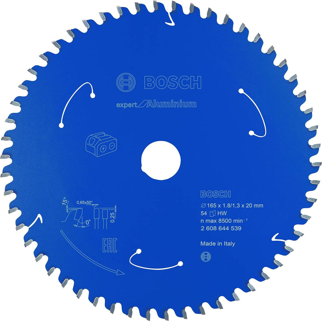 Bosch Professional 1x Kreissägeblatt Expert for Aluminium (Aluminium, Sägeblatt Ø 165 x 20 x 1,8 mm,