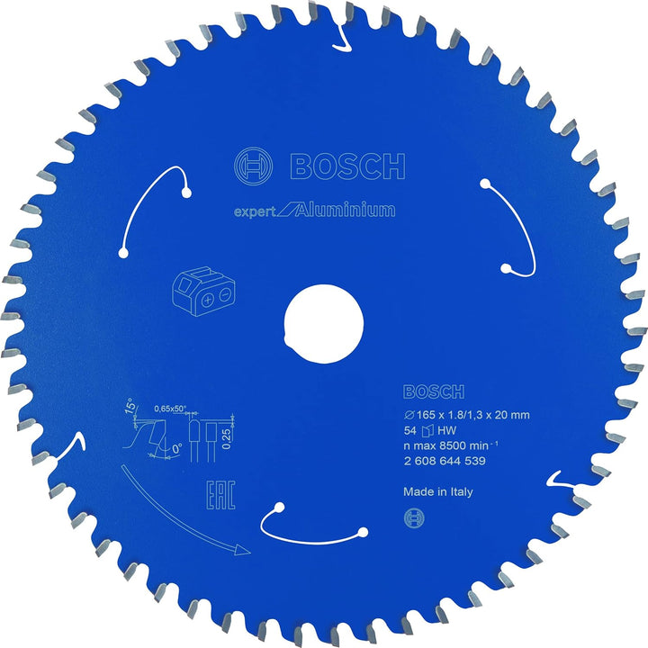 Bosch Professional 1x Kreissägeblatt Expert for Aluminium (Aluminium, Sägeblatt Ø 165 x 20 x 1,8 mm,