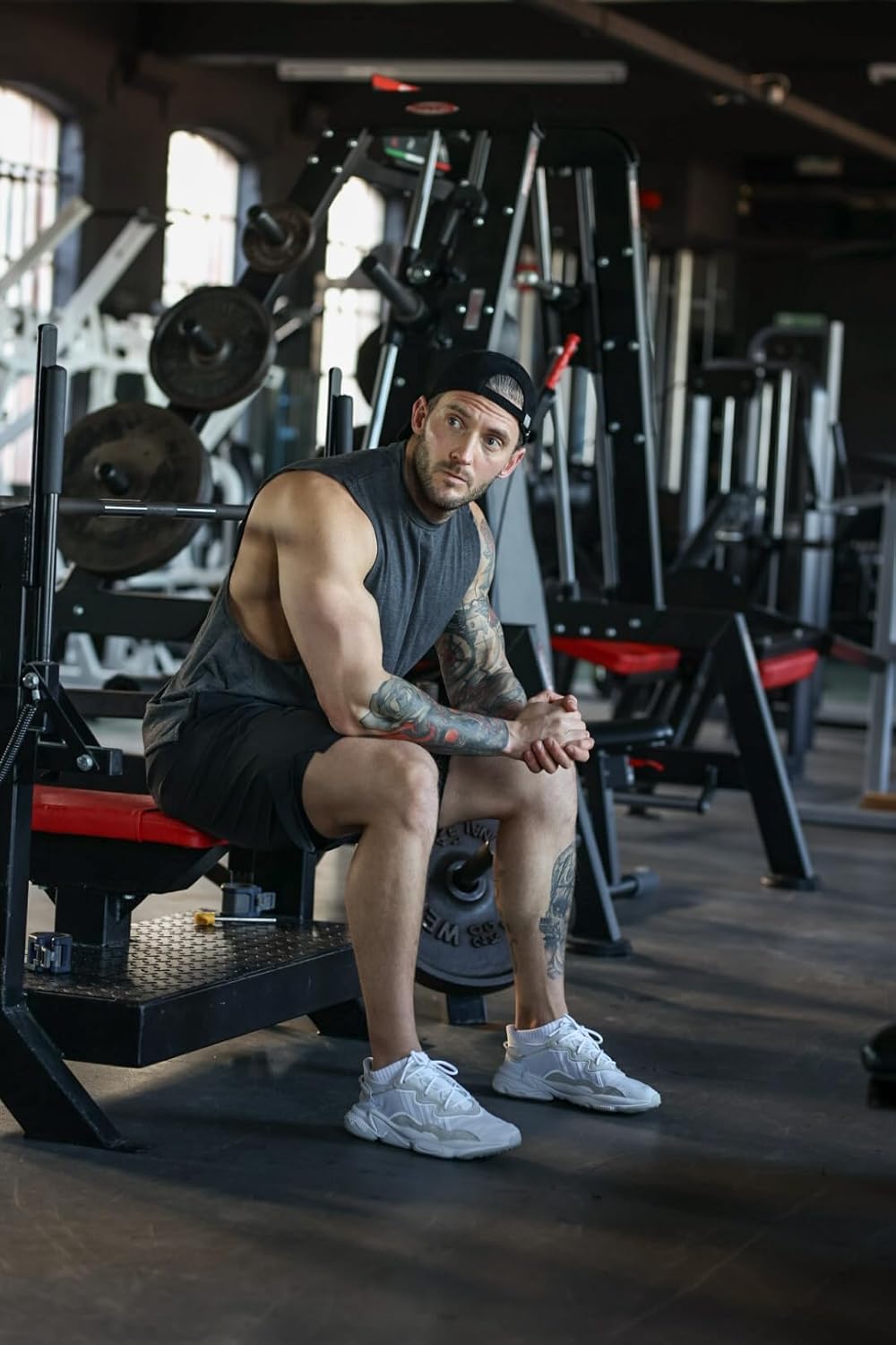 COOFANDY Tank Top Herren Gym Bodybuilding Shirts Ärmellose Muskelshirts Männer M Dunkelgrau(1 Stück)