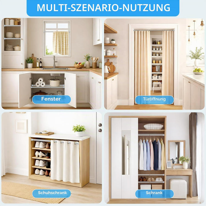 AIZESI 1 Stück Gardinenstange ohne Bohren 40-70cm Ø22mm, Teleskopstange zum Klemmen Klemmstange für
