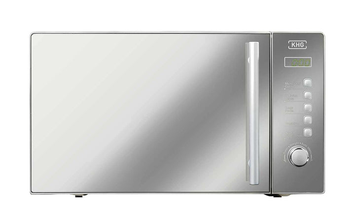 KHG Mikrowelle MW-20GSD mit Grill 20l aus Edelstahl, schimmert je nach Lichtreflex schwarz oder silb