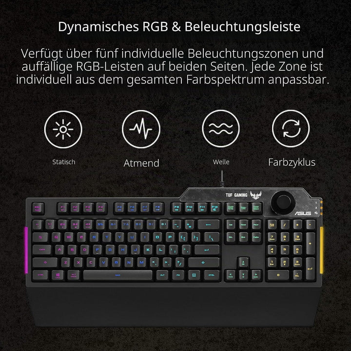 ASUS Tastatur K1 Gaming Keyboard französisches Layout 90MP01X0-BKFA00, Schwarz