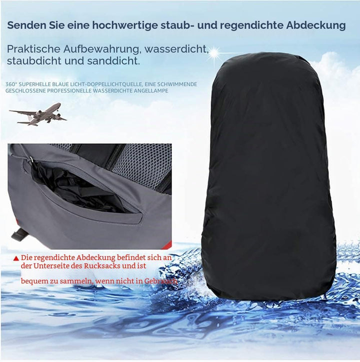 Bseash 60L Wasserdichter leichter Wanderrucksack mit Regenschutz, Outdoor Sport Tagesrucksack Multif