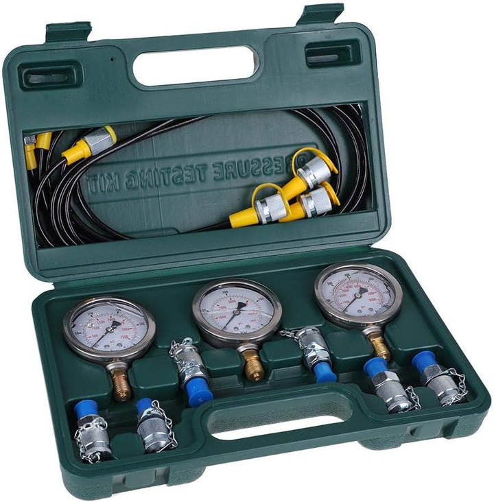 Hydraulik Manometer Kit, Bagger-Teile Hydraulisches Prüfgerät-Drucktest-Kit mit Schlauchkupplung und
