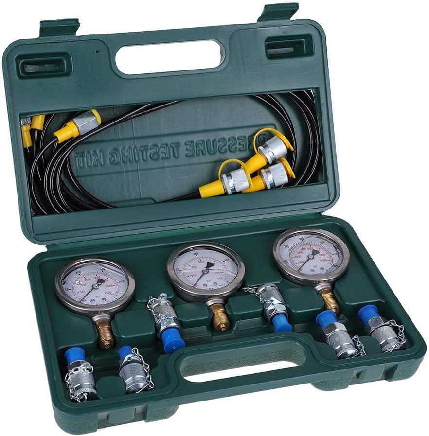 Hydraulik Manometer Kit, Bagger-Teile Hydraulisches Prüfgerät-Drucktest-Kit mit Schlauchkupplung und
