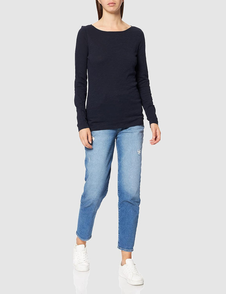 Marc OߴPolo Damen Langarmshirt aus Bio-Baumwolle Unterziehshirt XXS Blau, XXS Blau